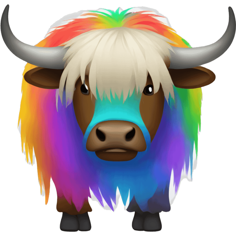 yak with colourful sad emoji