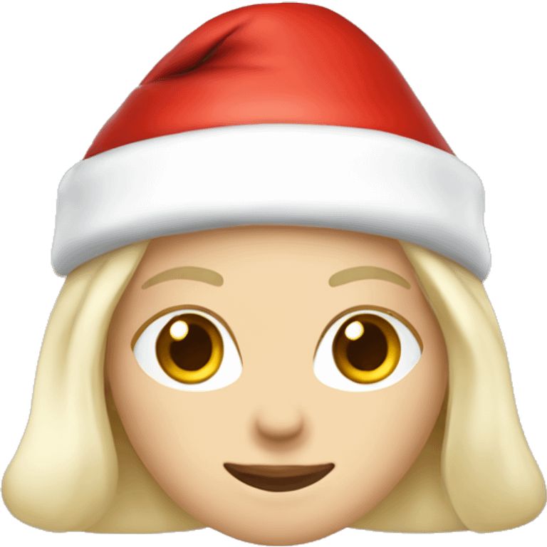 White blond girl as santa claus With hat  emoji