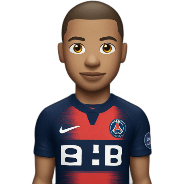 Kylian Mbappe with psg jersey emoji