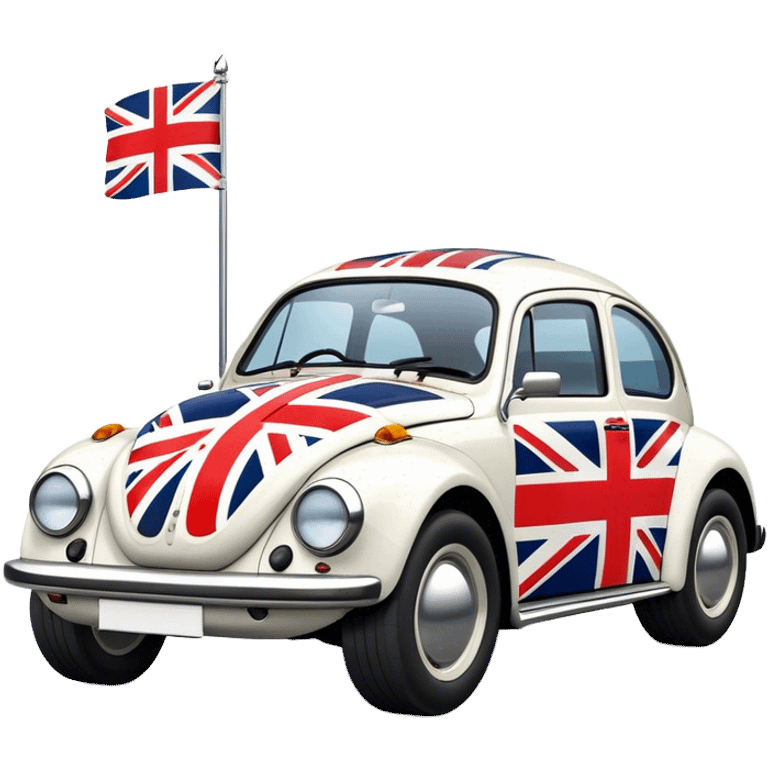 Bettle car with English flag emoji