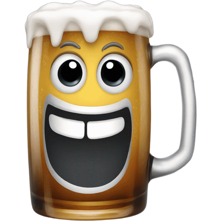 Happy face beer mug  emoji