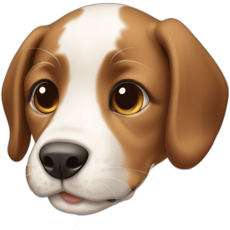 Puppy with a brown and white spot  emoji