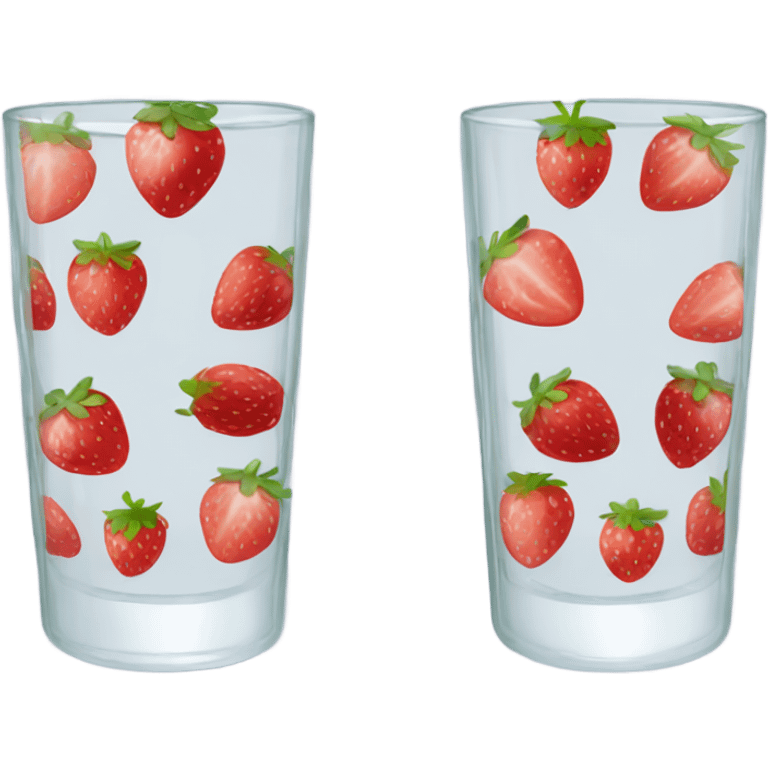 transparent drinking glasses with strawberries on them emoji