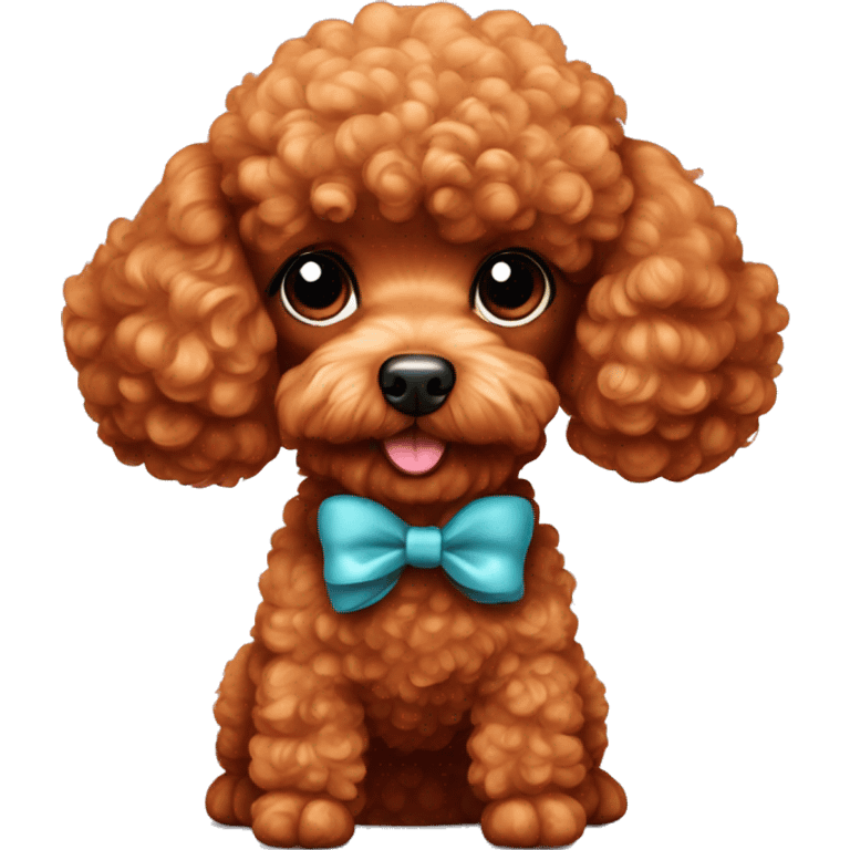 Red toy poodle with bow emoji