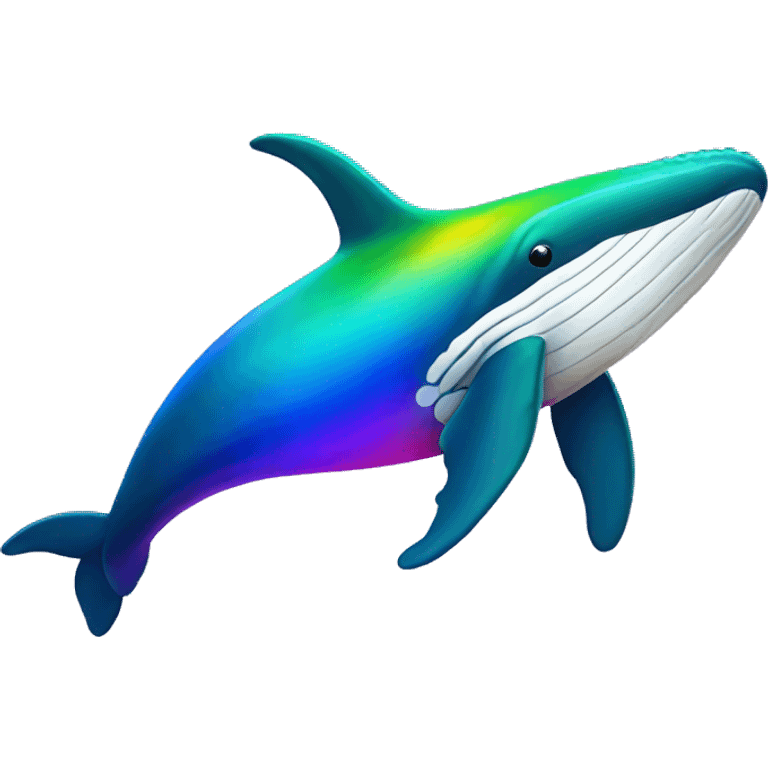 Rainbow color humpback whale emoji