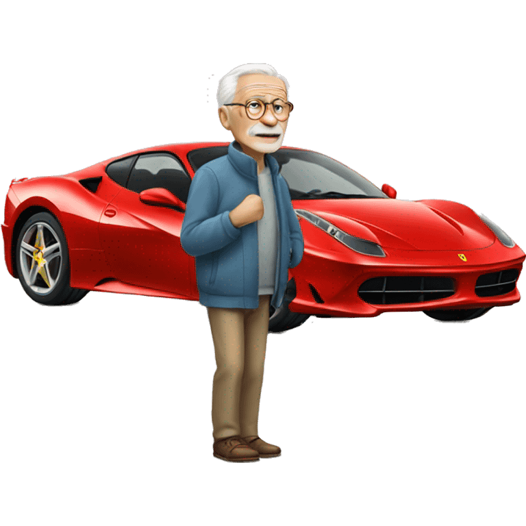 Old man with a ferrari emoji