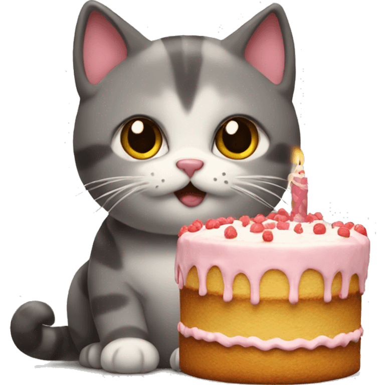 Cat and cake emoji