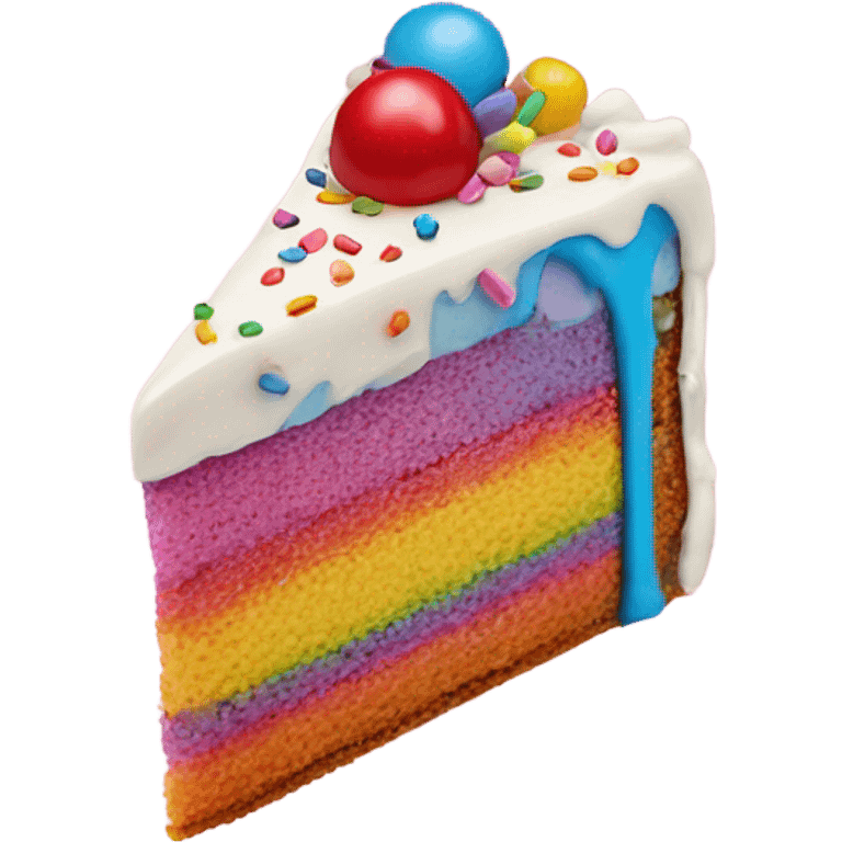 slice of cake with rainbow sprinkles  emoji