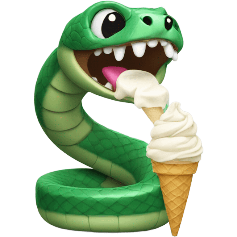 Snake eating ice cream emoji