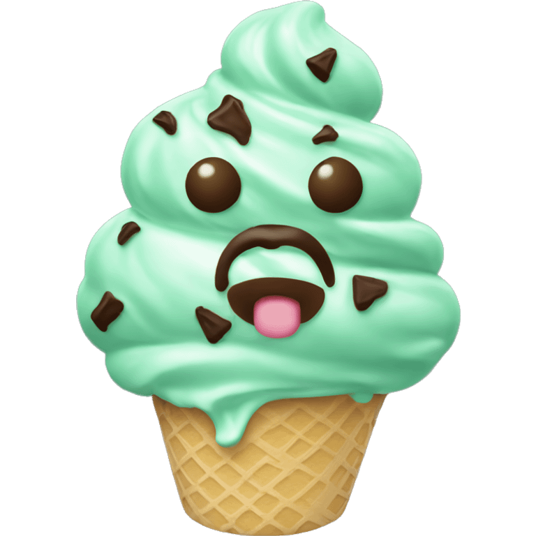 Mint chocolate chip ice cream  emoji