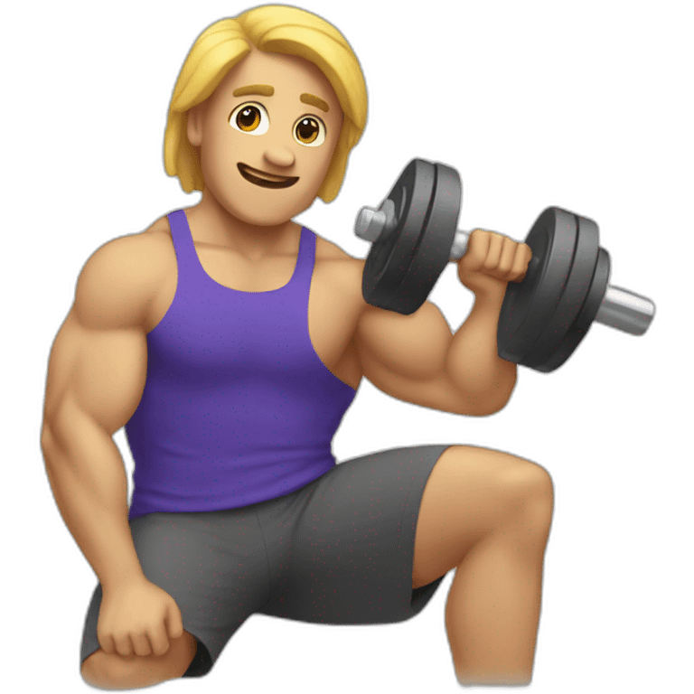 Man lifting dumbbell emoji