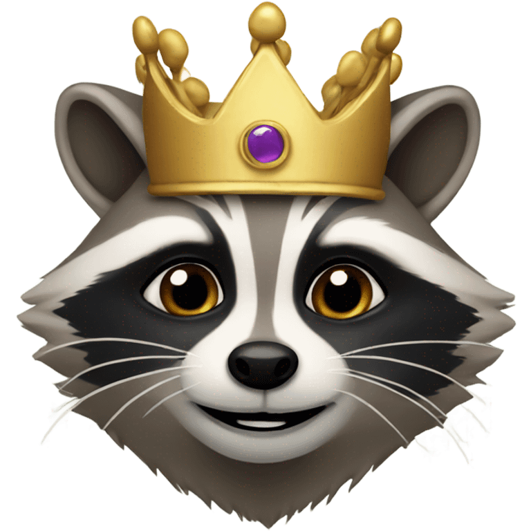 Raccoon with crown emoji