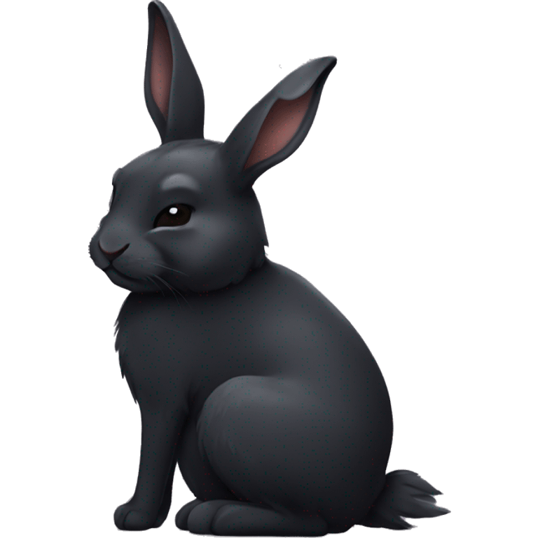 Black rabbit sleeping emoji