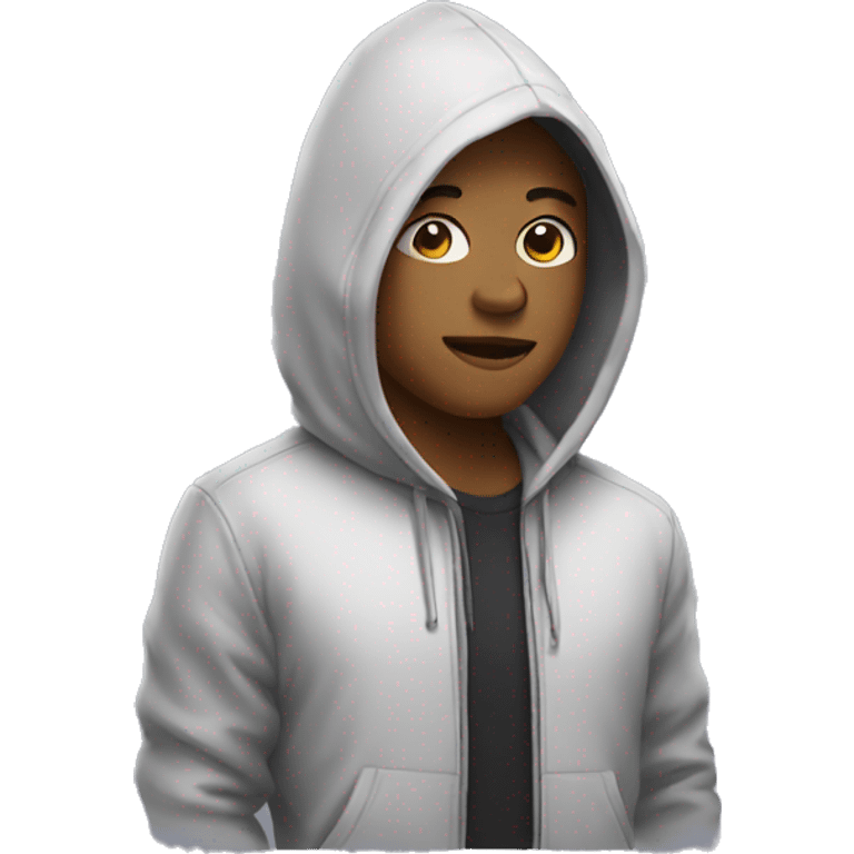 Person wearing a hoodie  emoji