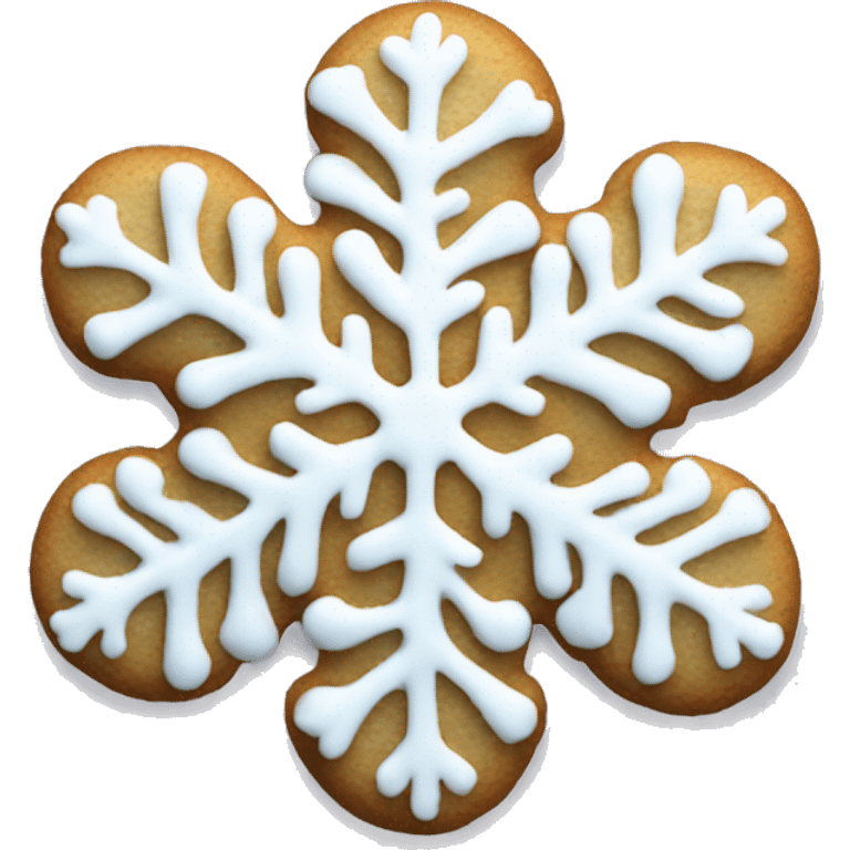 A frosted cookie with a snowflake  on it  emoji