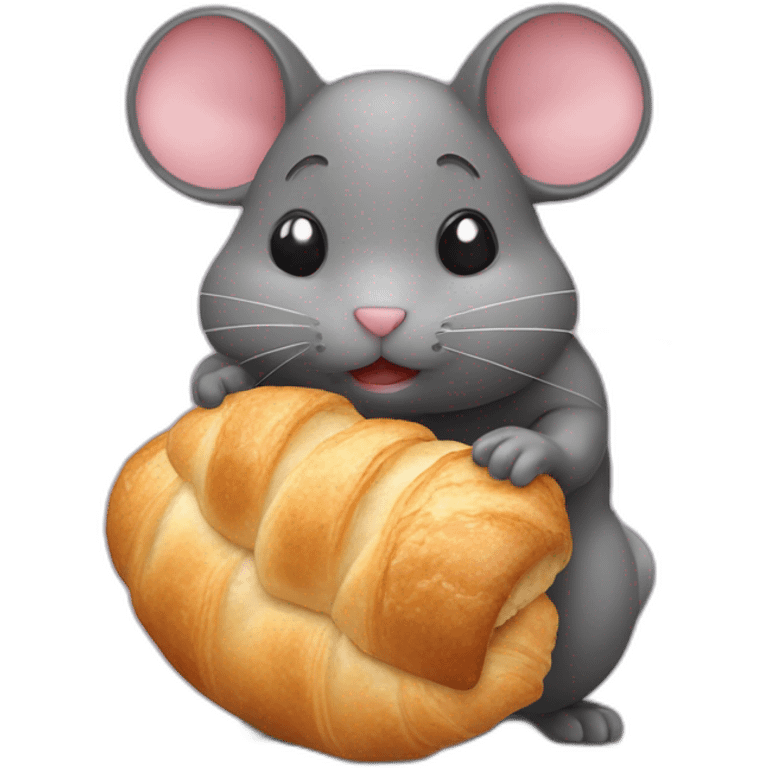 Souris qui mange un croissant emoji