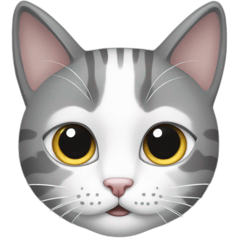 Grey and white cat emoji