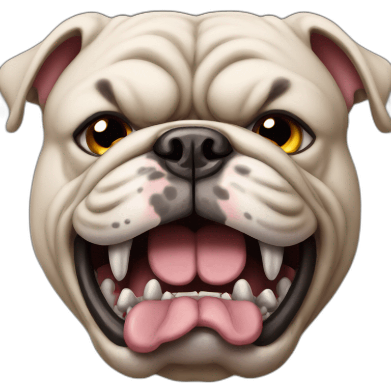 bulldog that is angry and growling emoji