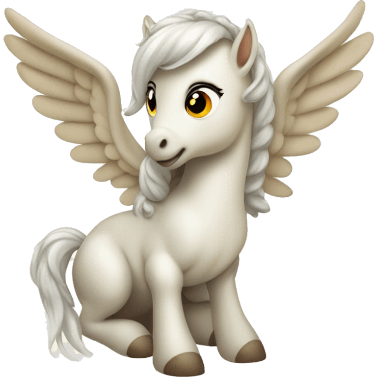 Crème Baby Pegasus sitting  emoji