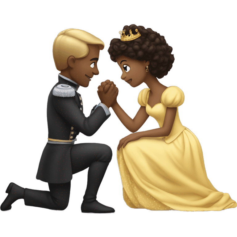 a prince on his knees kissing the hand of a princess emoji