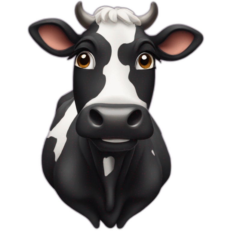 Cute black cow emoji