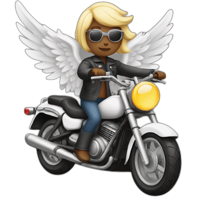 Angel riding a motorbike emoji