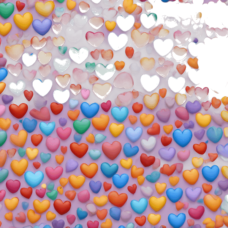 Multicolored hearts within hearts emoji