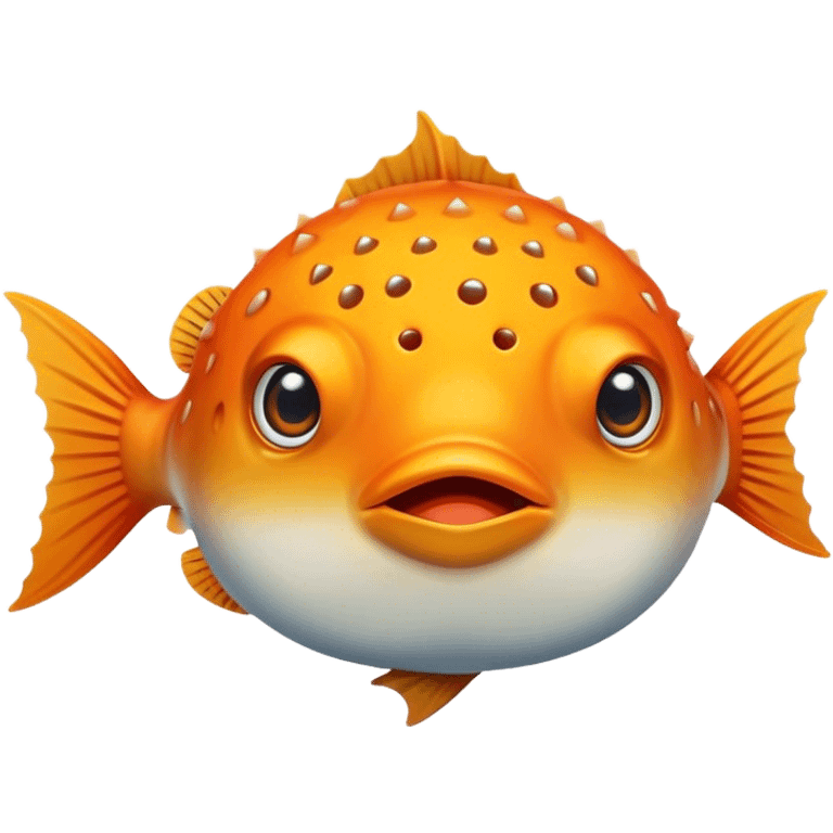 All Orange Blowfish facing forward emoji