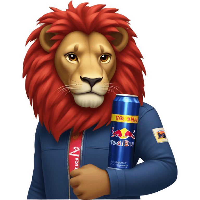 Lion holding Red Bull emoji