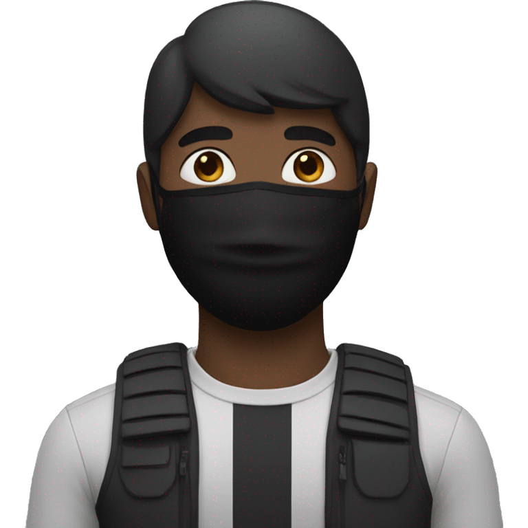 guy with black face mask emoji