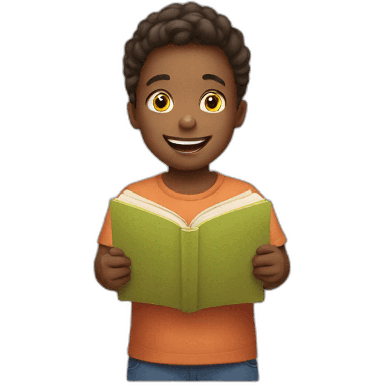 enthusiastic child reader emoji