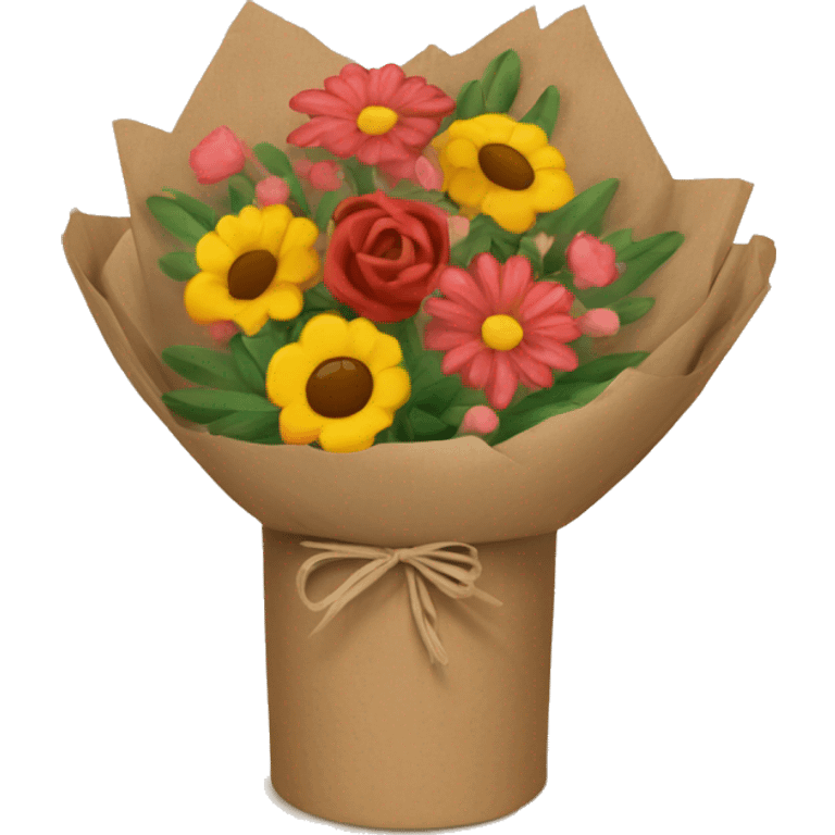 Bouquet with brown paper wrapping emoji