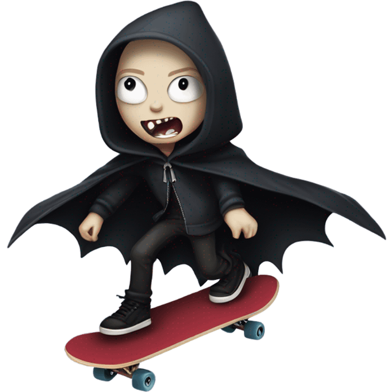 Vampire riding a skateboard emoji