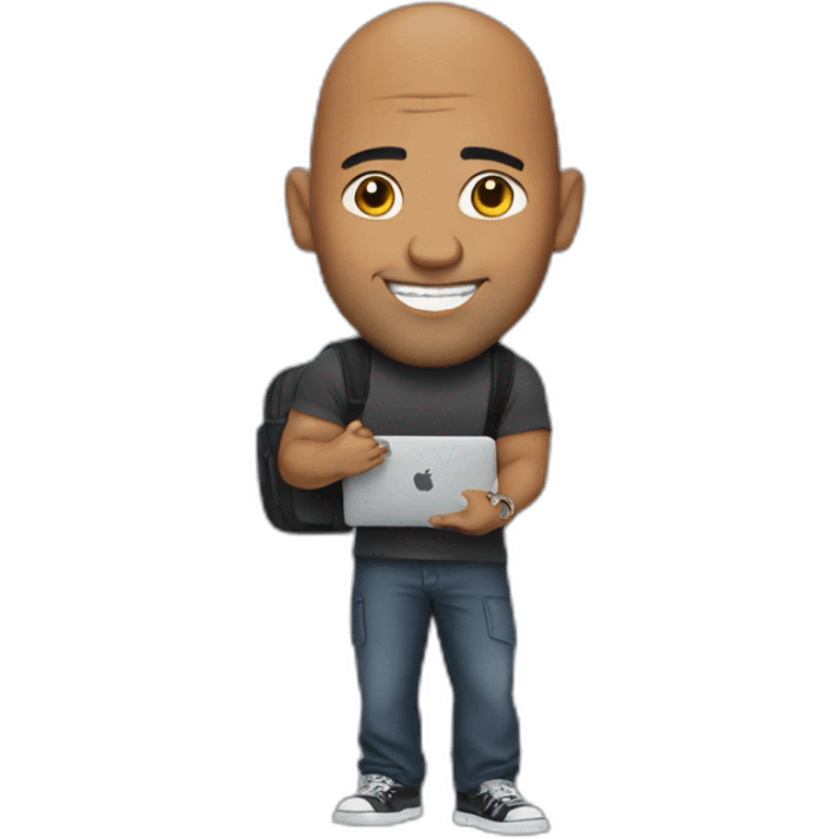 The rock with a MacBook emoji