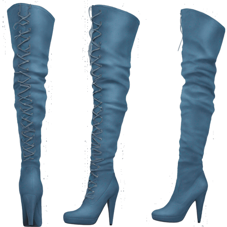 Dust blue thigh high boots emoji