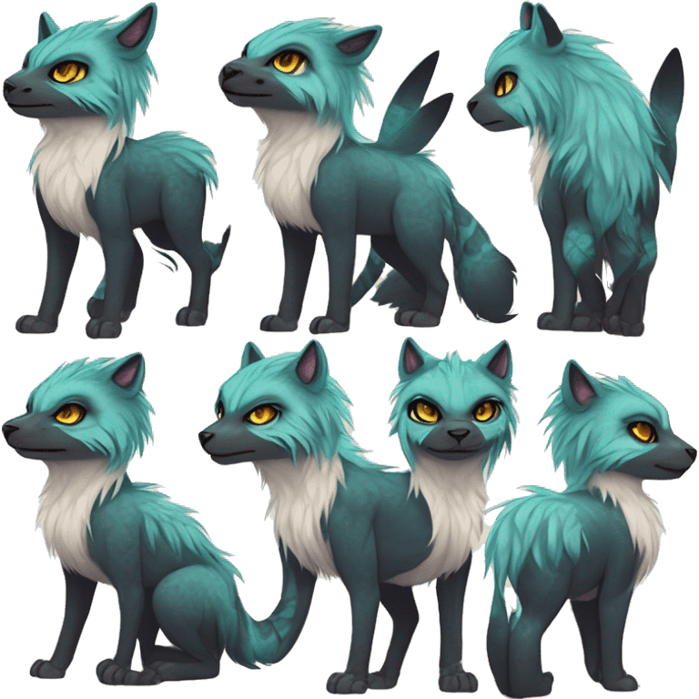 cute Kawaii edgy fantasy animal fursona Fionbri creature by griffsnuff & LiLaiRa & Falvie full body emoji