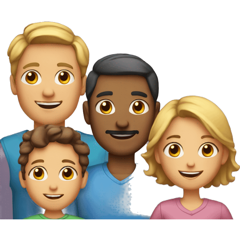 Family of 5 with three kids - 21 Male, 17 Female & 13 Male emoji