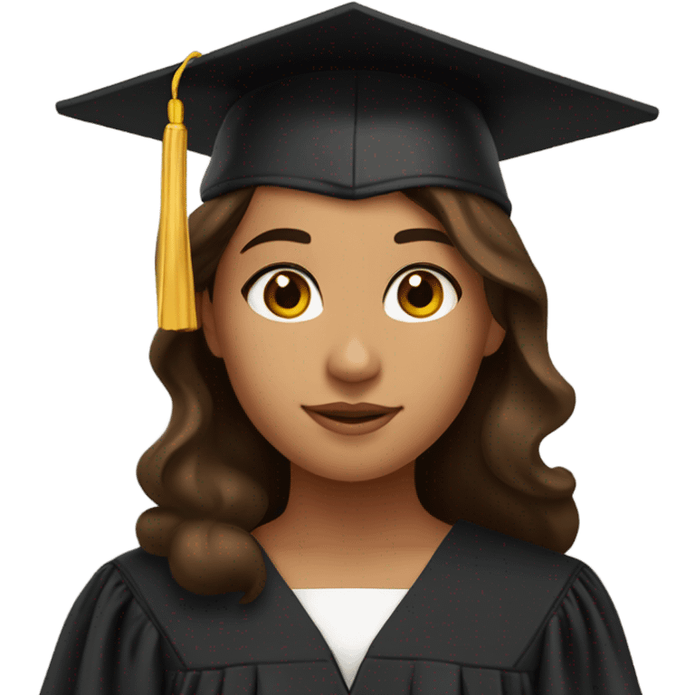 Hispanic girl with brown hair graduate  emoji