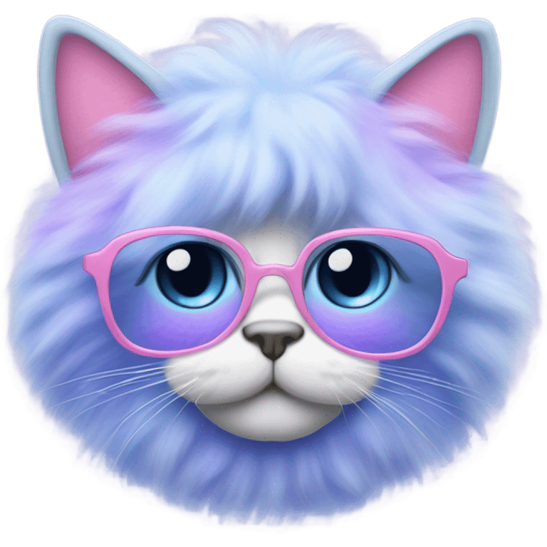 Cotton candy colored cat emoji