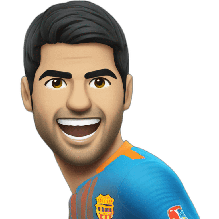 Luis Suarez jugando futbol emoji