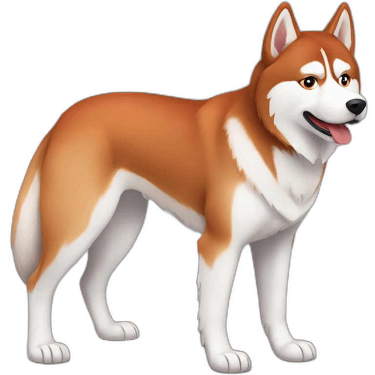 Red Siberian husky full body emoji