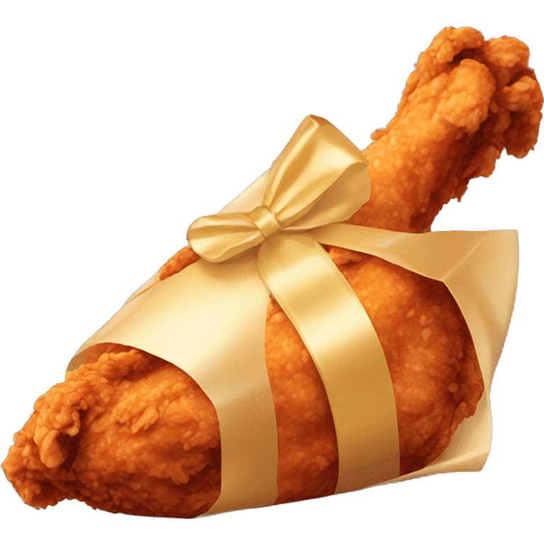 fried chicken wrapped as a present emoji