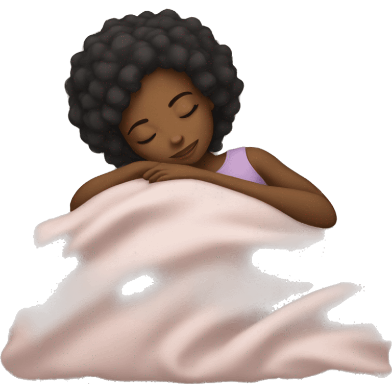 Black girl sleeping peacefully  emoji