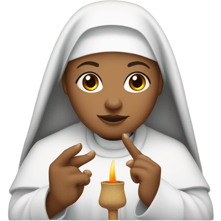 A nun smoking a cigarette  emoji