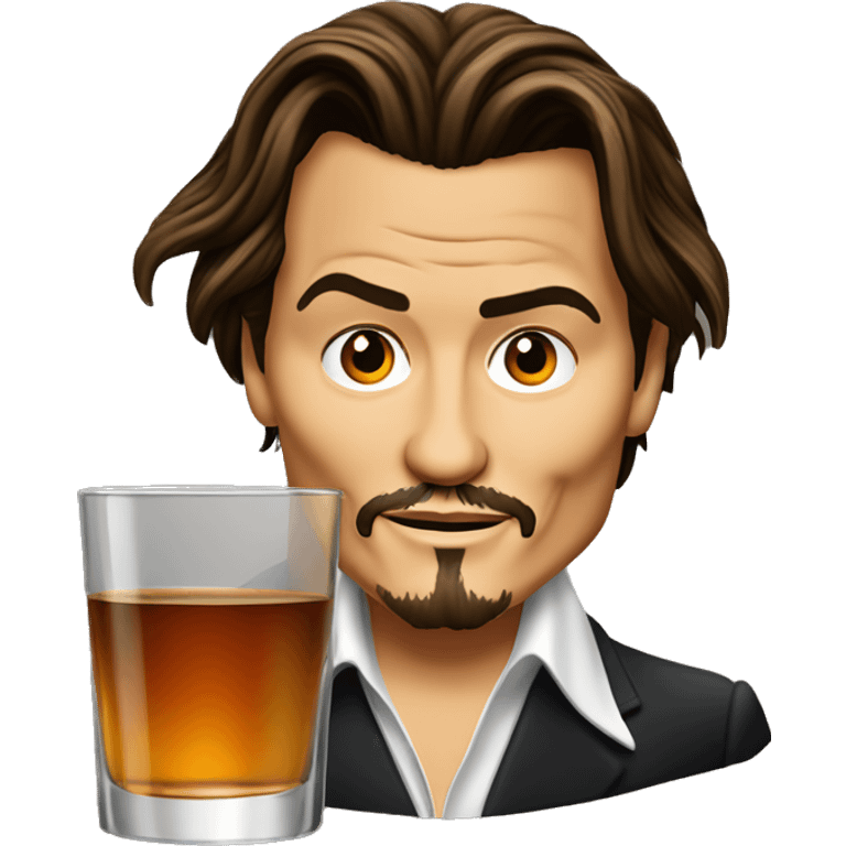 Johnny Depp drink glass of whiskey emoji