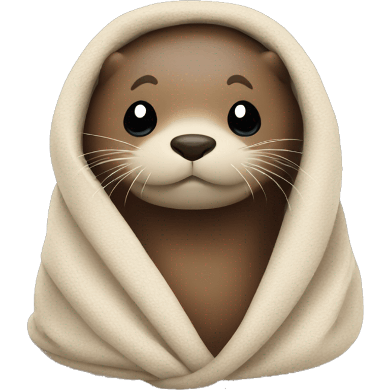 Otter wrapped in a blanket emoji