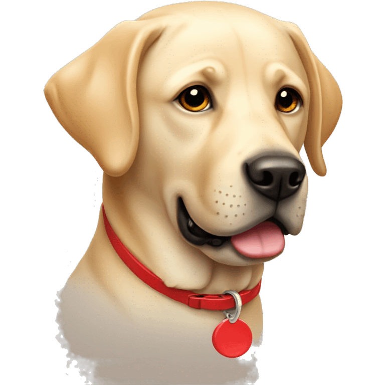 Labrador with a red collar emoji