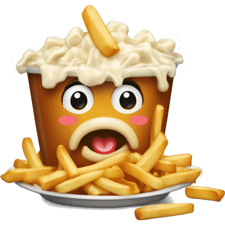 Poutine qui mange une poutine emoji