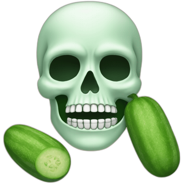 Skeleton with cucumber face mask emoji