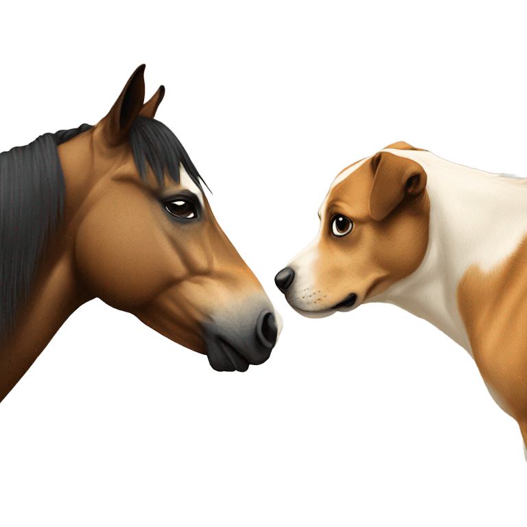 horse kissing dog emoji